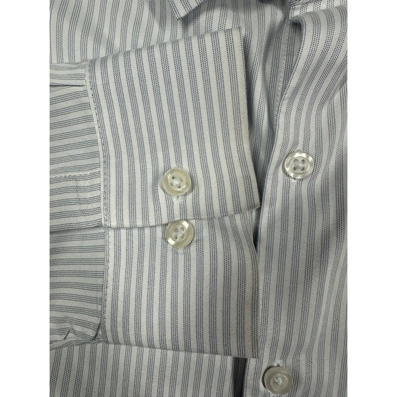Ministry of Supply Button Down Shirt XL Gray Stripe Recycled Polyester - Picture 2 of 9